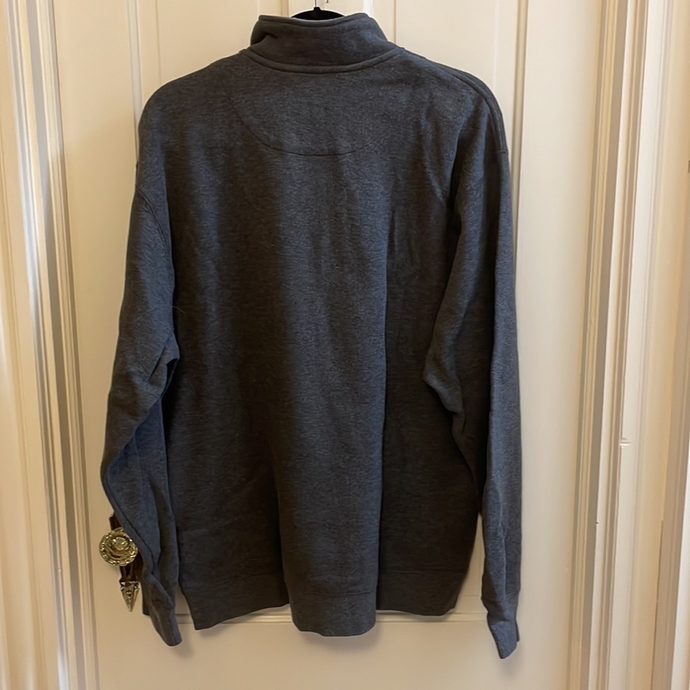 Men’s large Orvis 100% cotton 3/4 zip sweatshirt charcoal grey NWOT - Picture 2 of 6